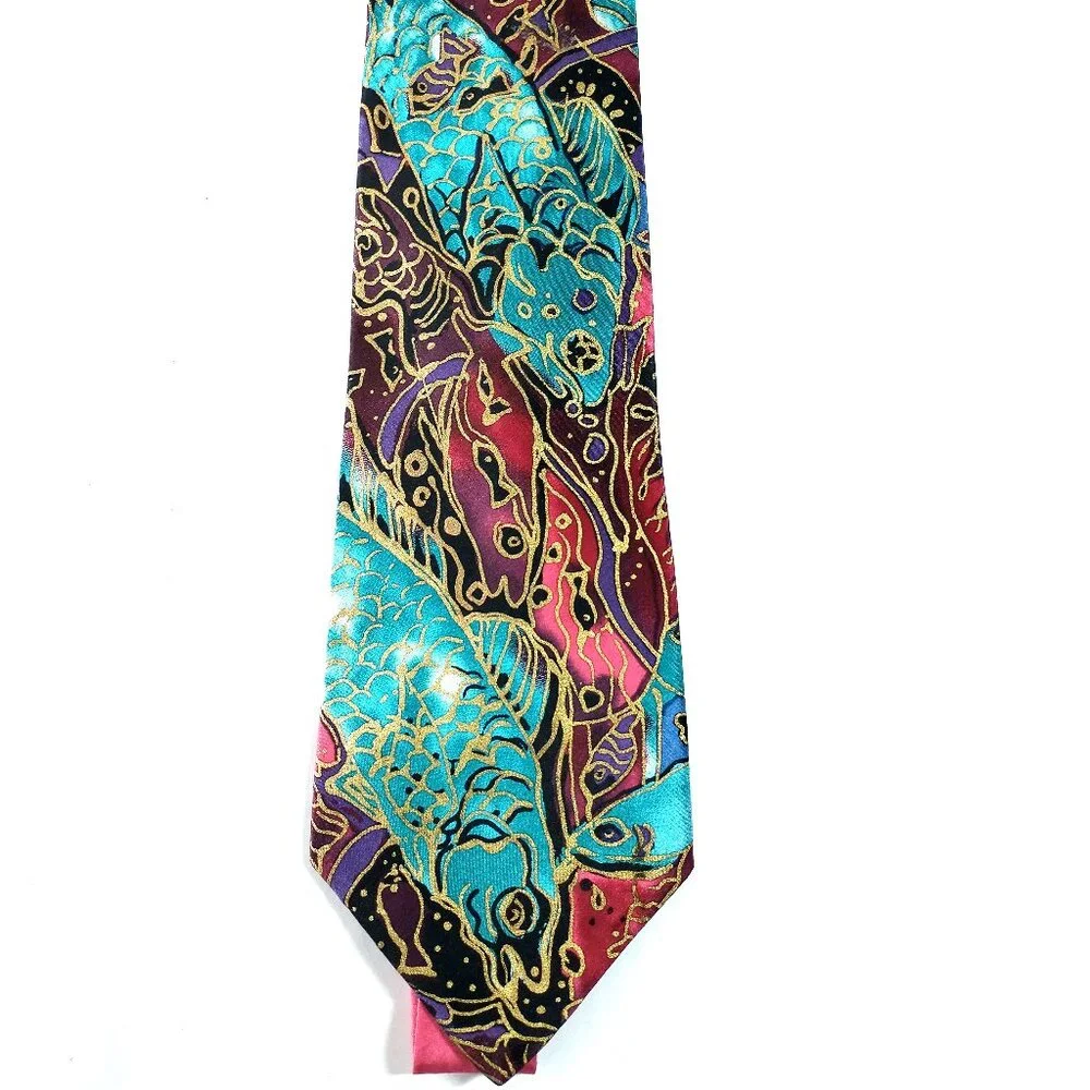 NWOT Silk Tie CREATED FROM AN ORIGINAL WATERCOLOR BY GRACE NEWBURGER